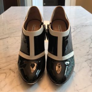Emporio Armani Black Patent Leather w/ Creme trim